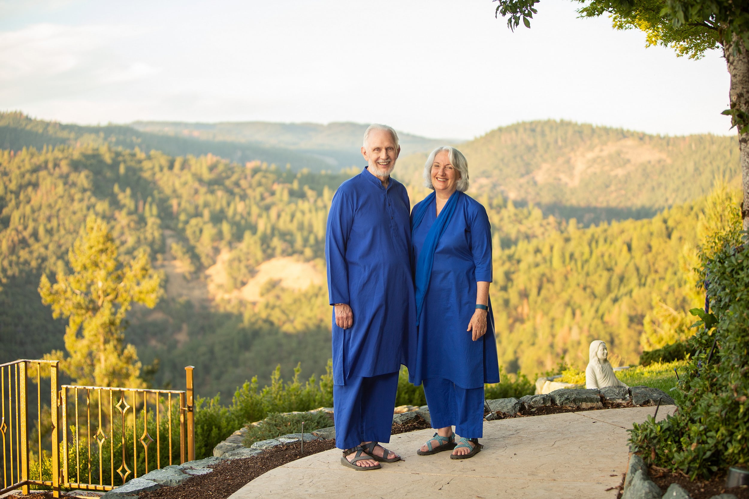 Nayaswami Jyotish and Nayaswami Devi at Ananda Village Yogananda Spiritual Community