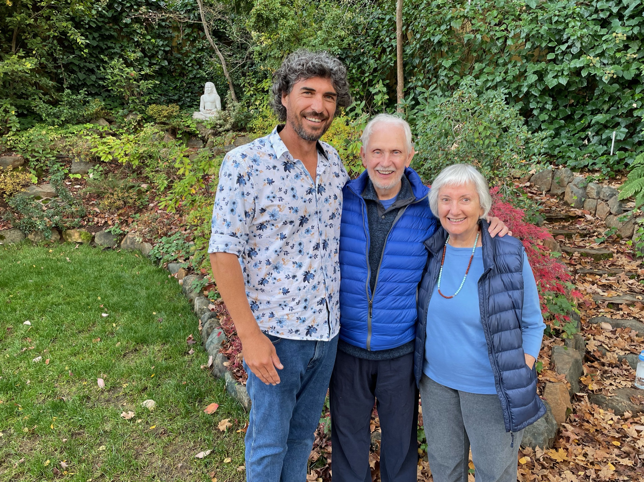 nara jyotish and devi ananda australia leaders at ananda village with babaji